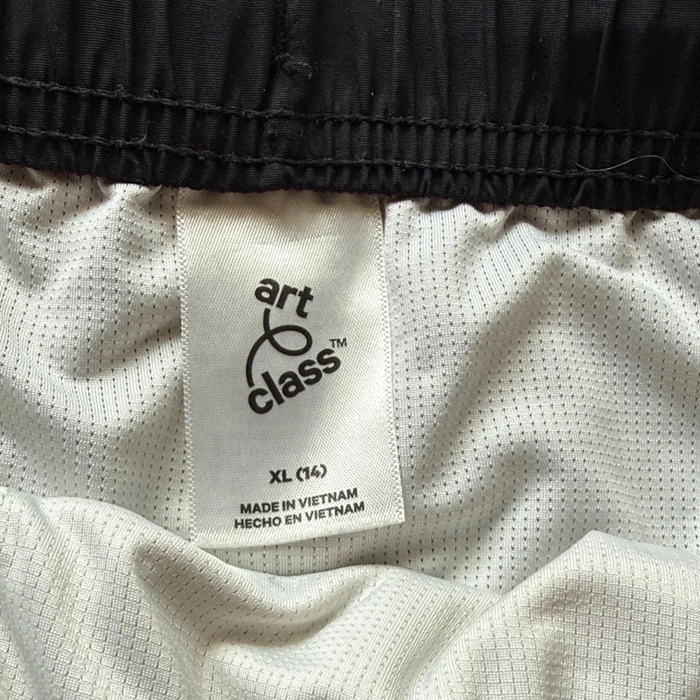 Boy’s Black Swim Shorts with No-chafe Liner and Contrast Drawcord XL